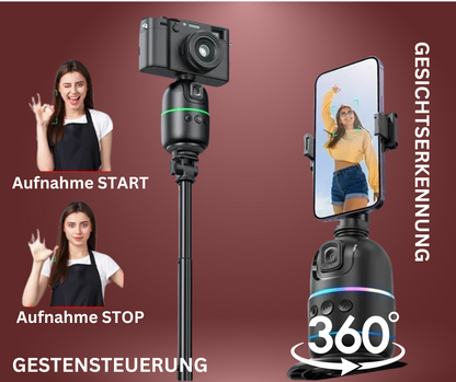 360° schwenkbare Handyhalterung mit Gesichtsverfolgung / Gestenerkennung